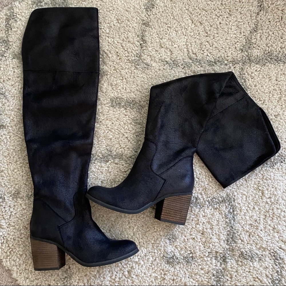 Hinge Canton Over-the-knee Boot, Black, New